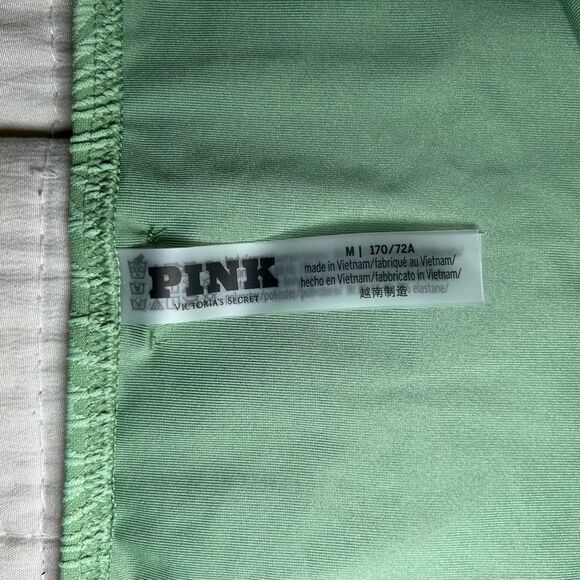 NEW PINK Victoria’s Secret green high waist textured bikini swim bottoms size M - Picture 7 of 7